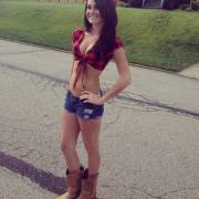 Cut offs and cowboy boots