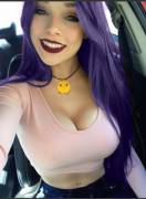 Hot with purple hair