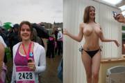 running for cancer research, and stripping too