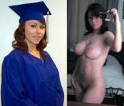 Graduate with huge tits