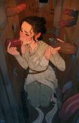 Rey at a dirty alien gloryhole, [Star Wars]