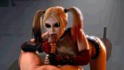 Crazy good gif of Harley Quinn from Arkham City licking a dick.