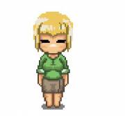 Pixel art - blonde fingered by evil spirit