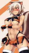 Bullet dressing as Makoto Nanaya (Nyanpyoun) [Blazblue: Chronophantasma]