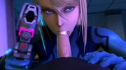 Samus Aran takes what she wants at gunpoint. (Matroid)