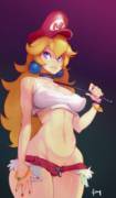 Princess Peach dressed as Poison (Doxy) [Super Mario Bros, Street Fighter]