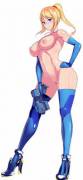 Almost Zero Suit Samus. [Samus, Metroid]