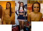 Cheerleader with a facial