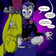 Raven X Beastboy (teentitans) selrock