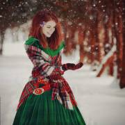 Redhead in the snow