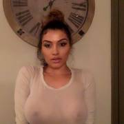 Stacked Arab Girl in See-Through Shirt