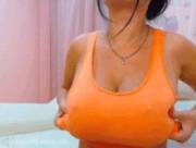 Orange sports bra