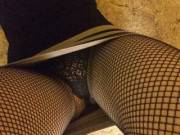 Upskirt plus fishnets