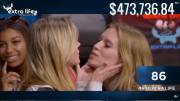 Ashley Jenkins and Barbara Dunkelman kissing for charity