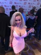 Blonde Pornstar with Bolted On Fake Tits