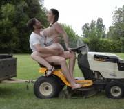 Mowing the lawn