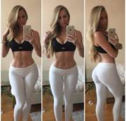 Hot Amanda Elise Lee in white Yoga Pants