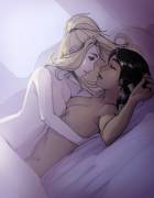 Mercy atop Pharah (kitsunebi) [Overwatch]