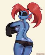 Undyne caught changing (somescrub) [Undertale]