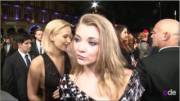 Natalie Dormer &amp; Jennifer Lawrence sharing a kiss on the red carpet