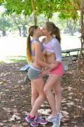 Kissing in the park