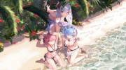 Re:Zero girls on the beach