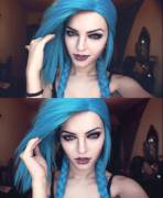 Andrasta cosplay as Jinx (League of Legends)