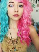 The best of my cotton candy split hair!