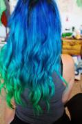 My latest dye job I call "mermaid ombre!"