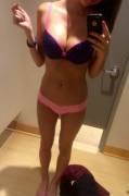 In her bra and undies