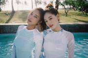 Jaekyung and NS Yoon-G in swimsuits for Barrel