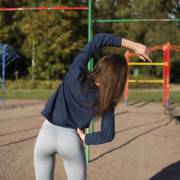 Yoga warm-up in the park