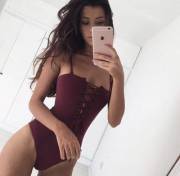 Lace-up one piece
