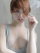 Smoking redhead