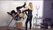 Very Large Big Black Strap-On Operated By Hot Blonde Dom in Latex (Old Cross Post from /r/FemDom)