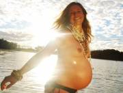 Stunning preggo outdoors