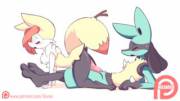 [Anthro] Lucario x Braixen (by Diives)