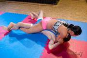 Male subjugation through mixed wrestling