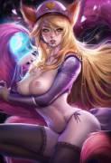 Sakimi-chans art of Ahri nude