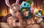 Battle Bunny Riven vs Arcade Riven over a B.F. Sword [Hoobamon]