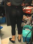 Transparant leggings on milf