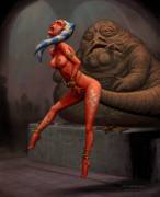 Ahsoka Tano and Jabba the Hutt(Drew Gardner)[Star Wars]