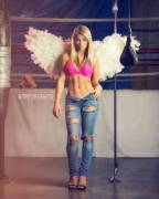 ripped denim angel Paige VanZant