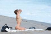 Francesca Eastwood at the beach