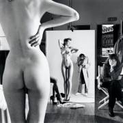 "Self-Portrait with Wife &amp; Models" photographed by Helmut Newton (Paris, 1981)