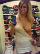 Big boobed amateur changing room self-shot