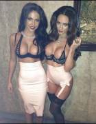 Brunette bimbo pair
