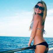 Hot blonde on a boat
