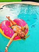 Lounging in the pool