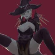 Witch Mercy spreading her legs (Zavir) [F]